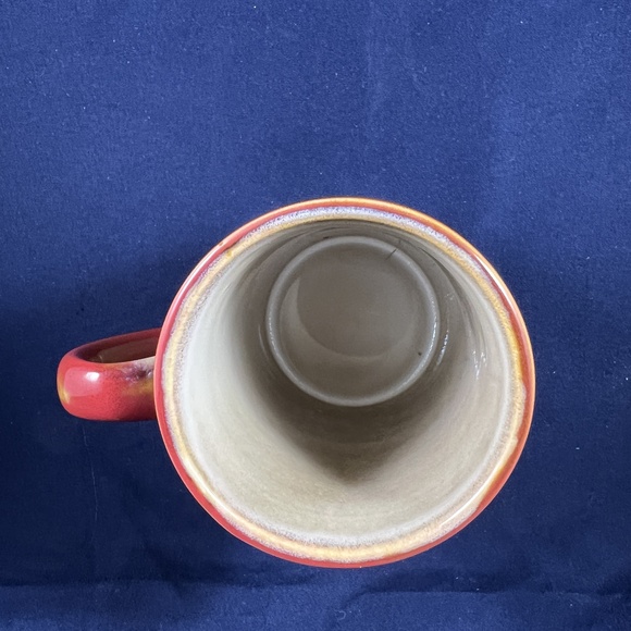 Winter Christmas Snowman Mug Cream Red Embossed Holiday Ceramic Drinkware - Picture 3 of 7